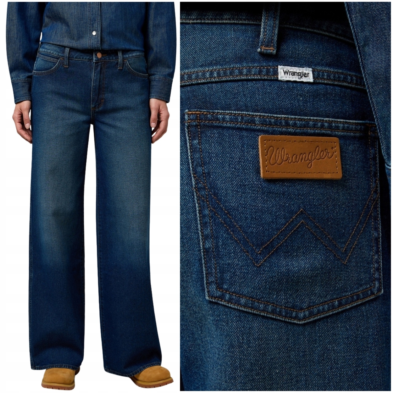 Wrangler World Wide volné široké dámské džínové kalhoty palazzo W30 L34