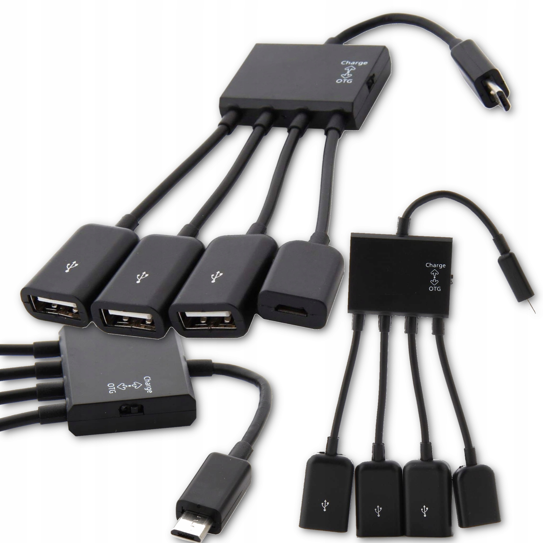 Adapter HUB OTG micro USB - 3x USB 1x ładowanie przejściówka charge ARTHON