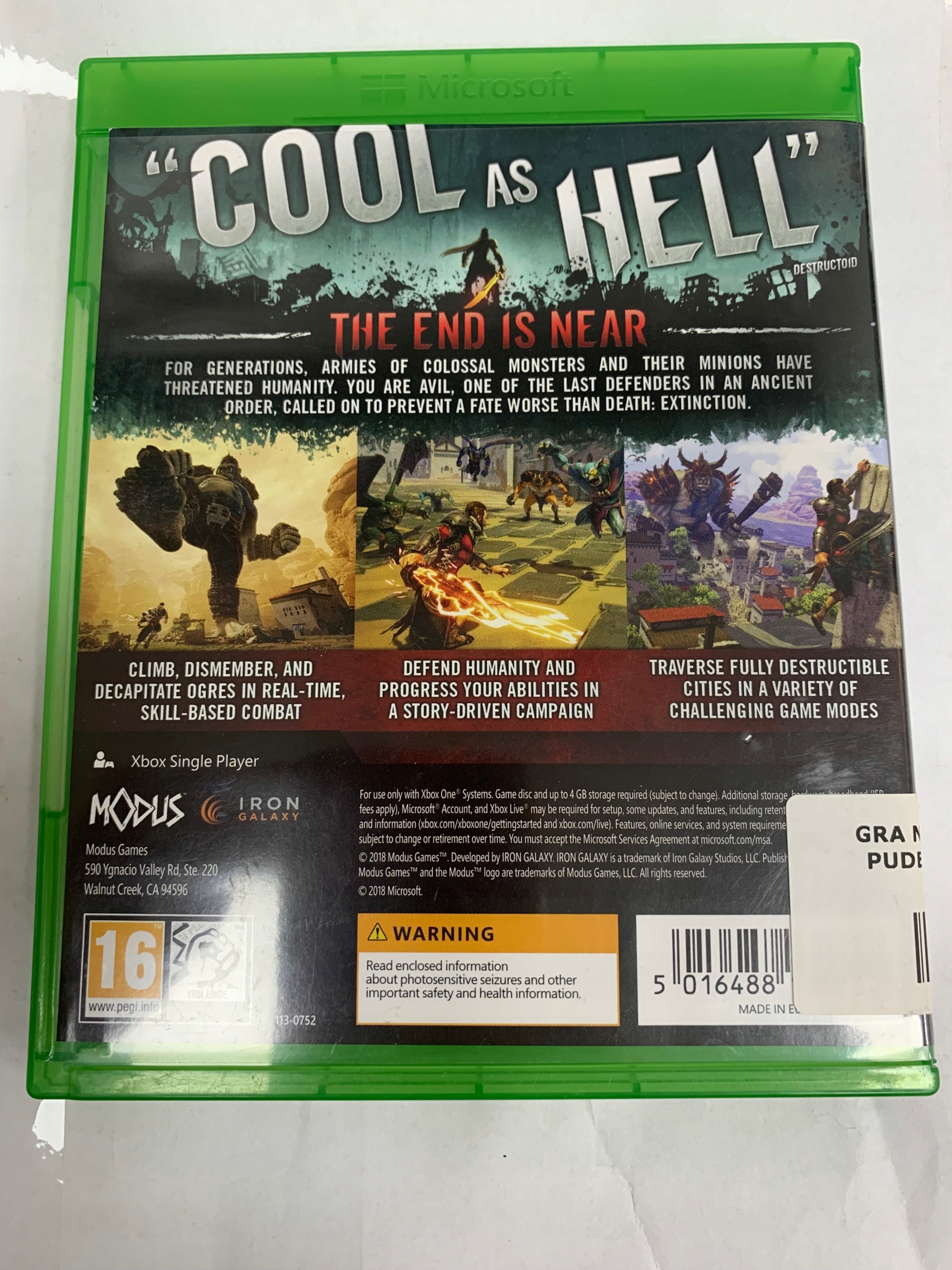 Extinction Xbox one Wersja gry pudełkowa