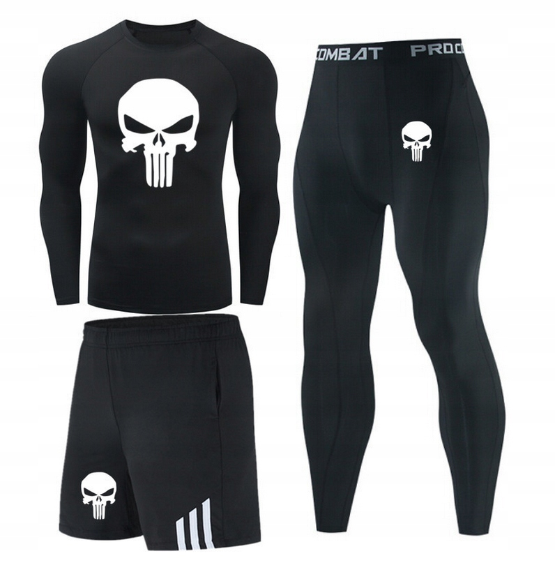 KOSZULKA SPODENKI SPODNIE MMA SIŁOWNIA PUNISHER Marka bez marki