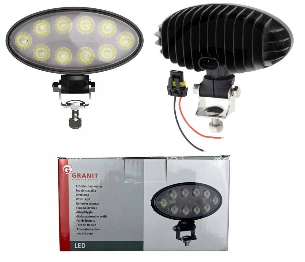 Reflektor LED 12/24V, 70W, IP67, owalny, 6000lm
