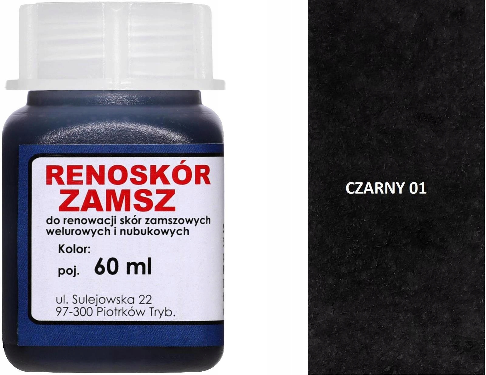 Czarna 01 Czarny 1 Renoskór Lakier Farba Barwnik Wilbra Do Weluru Alkantary
