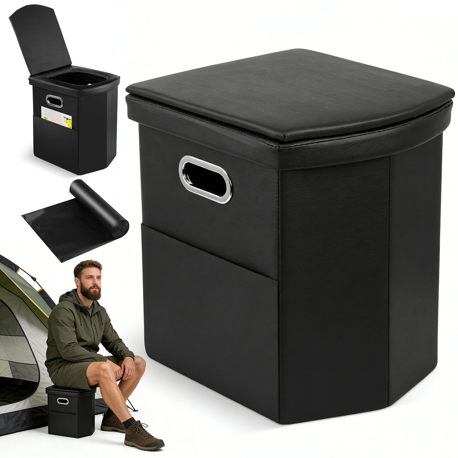 Toaleta Turystyczna Składana Do Samochodu 200KG Wodoodporna Kompaktowa