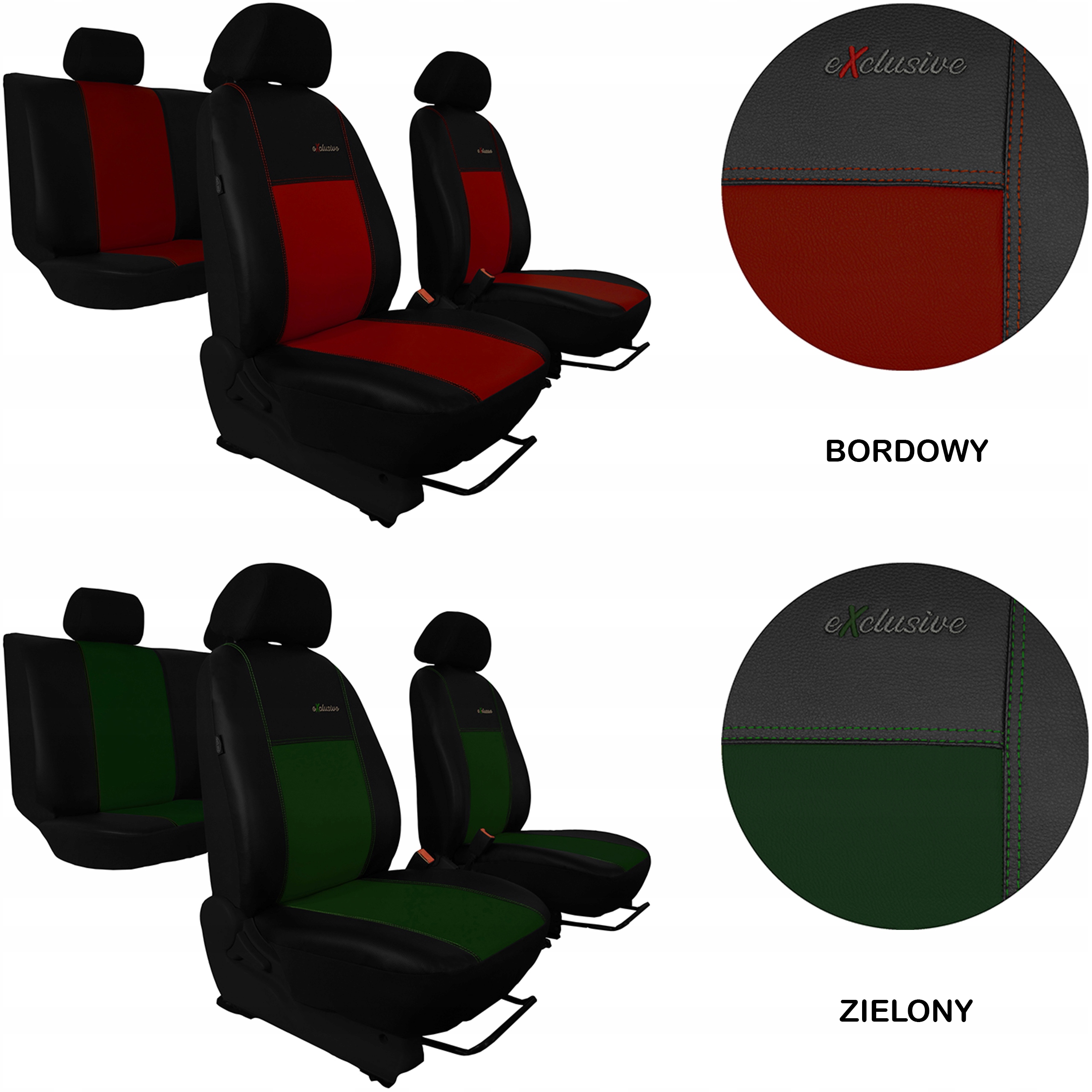 SKÓRZANE POKROWCE MIAROWE do NISSAN TIIDA HB Model Exclusive Ekoskóra