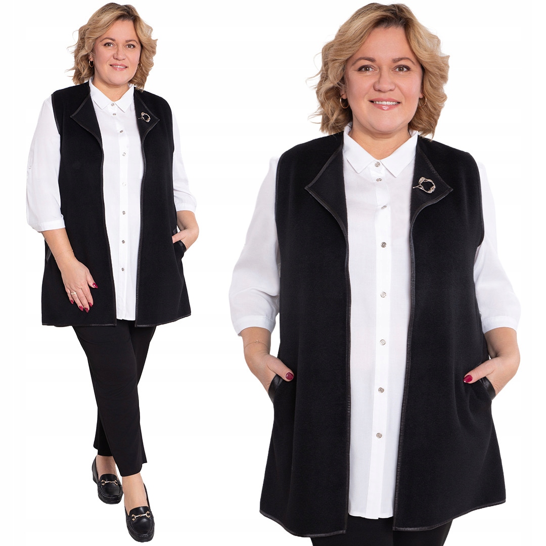 Černá vesta s broží 64