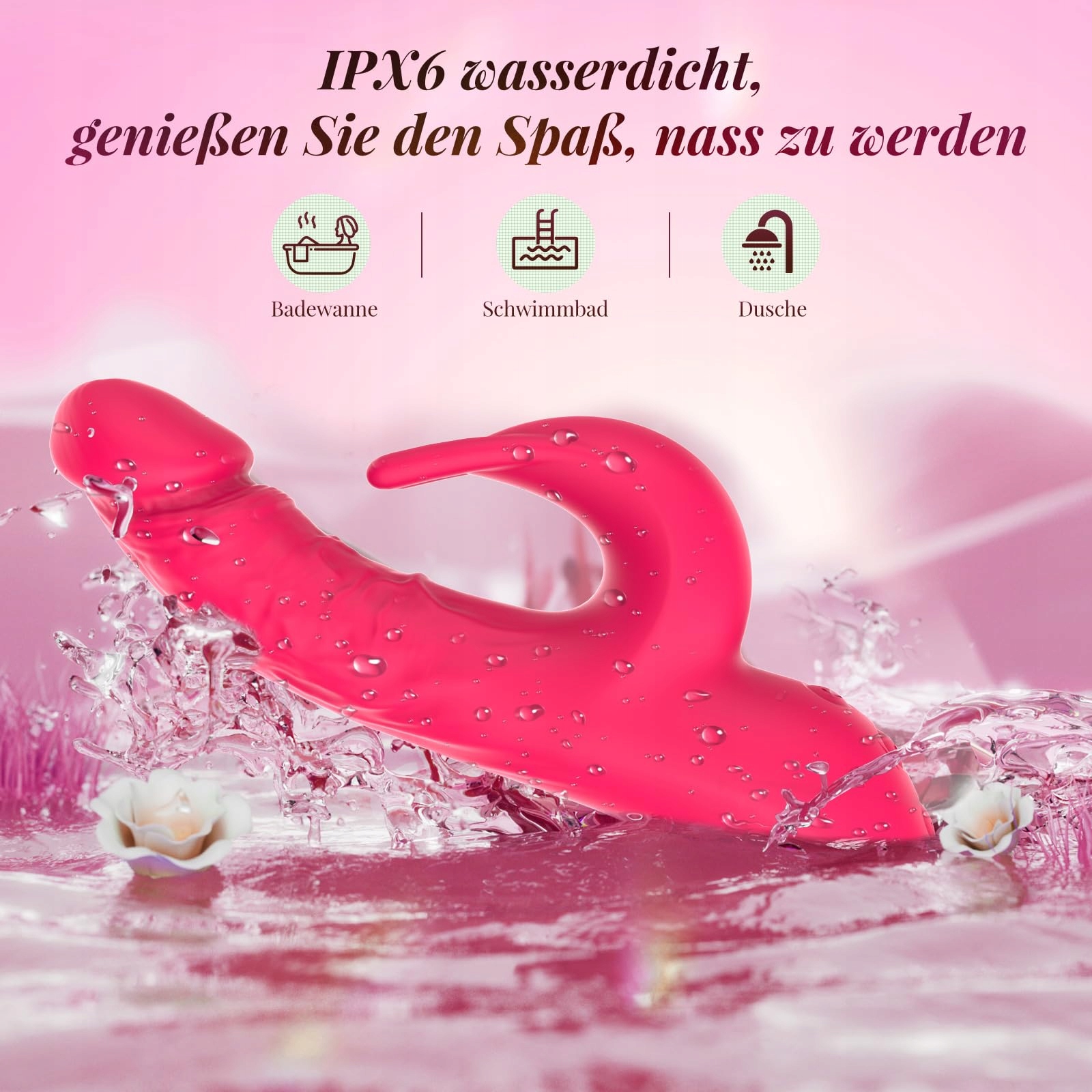 GOBEKEN Wibrator Dla Kobiet Z 10 Trybami Wibracji Rabbit G Punkt Klitoris — miniatura 5