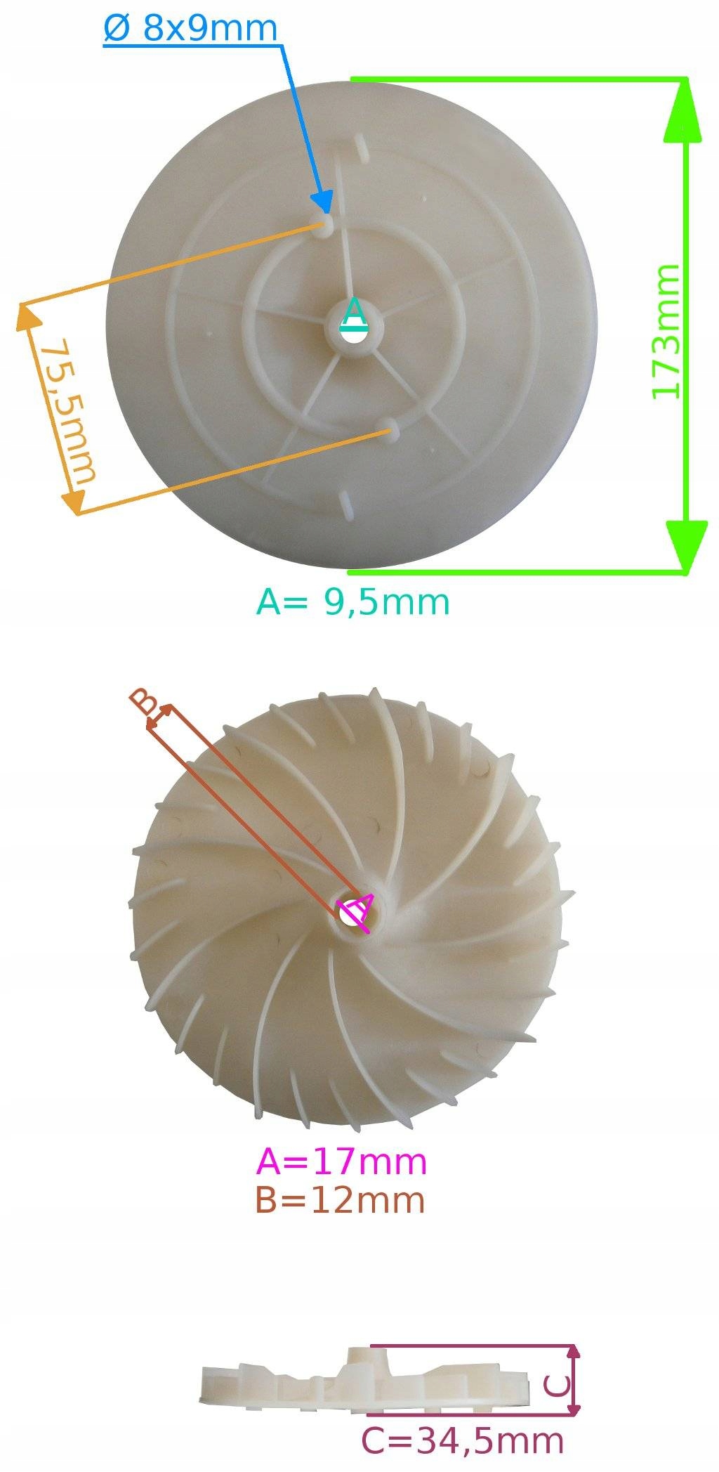 WENTYLATOR NOŻA KOSIARKI FAWORYT JV1000 JV1200 Typ wentylator