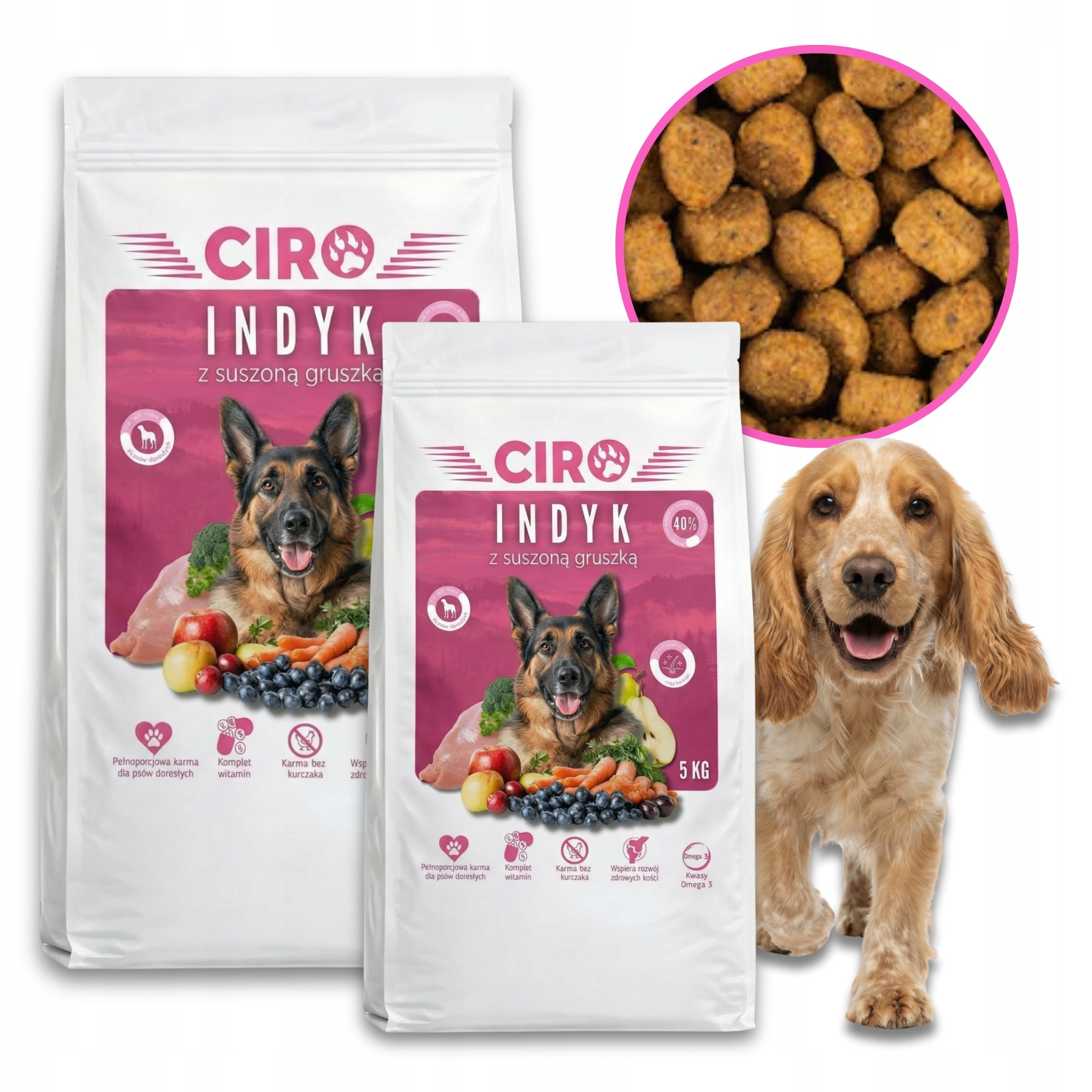 Levně Krmivo Suché Pro Psa Krůta Sušená Hruška Všechny Dospělé Plemena Ciro 2x5KG