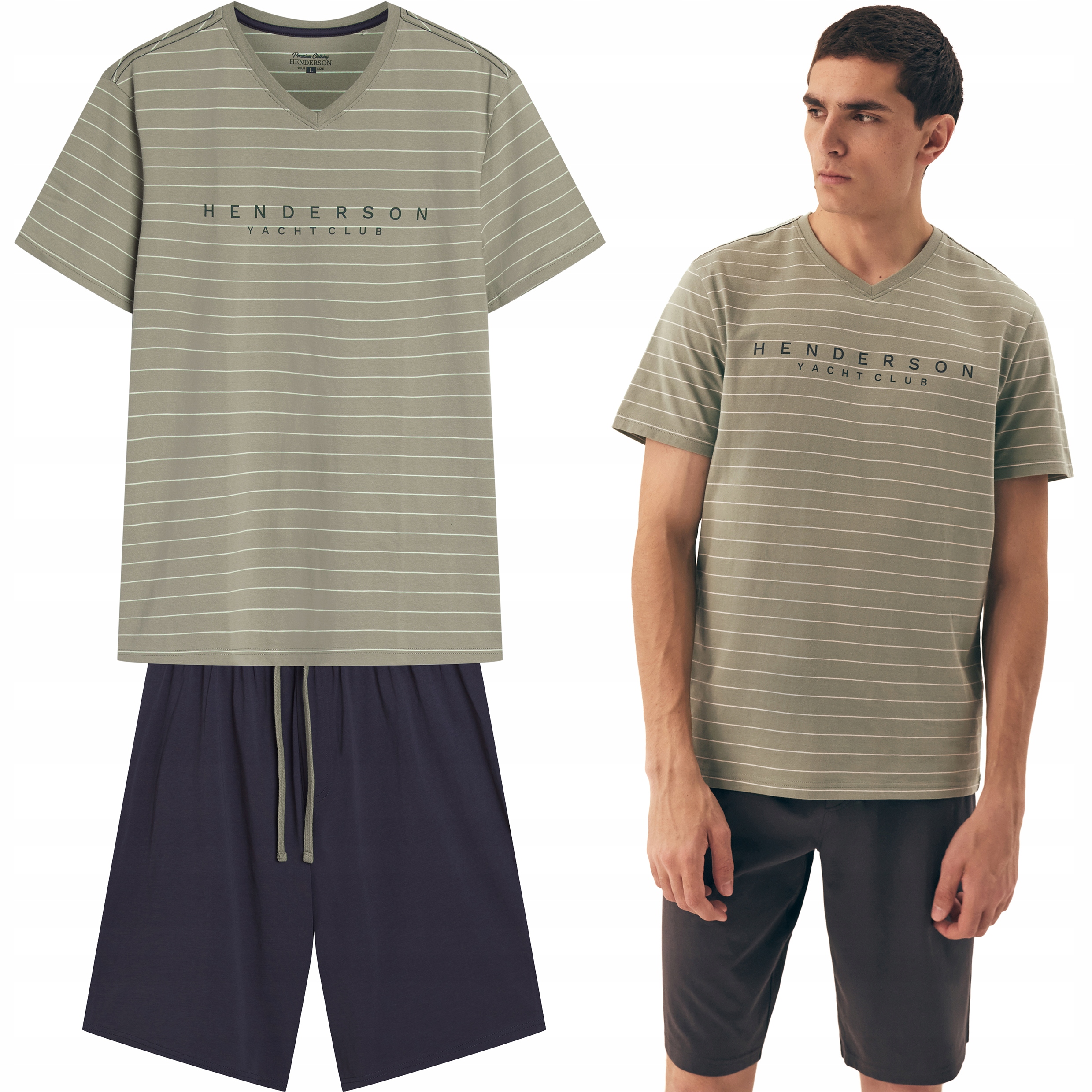 Pánské Pyžamo Henderson Deli letní krátký komplet 100% Bavlna XXL