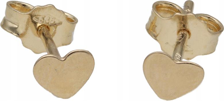 Zlaté náušnice 585, jemná srdíčka, malý dárek k Valentýnu 14. století