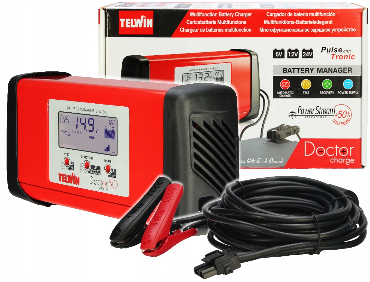 Выпрямитель TELWIN DOCTOR CHARGE 50 6/12 / 24V AGM