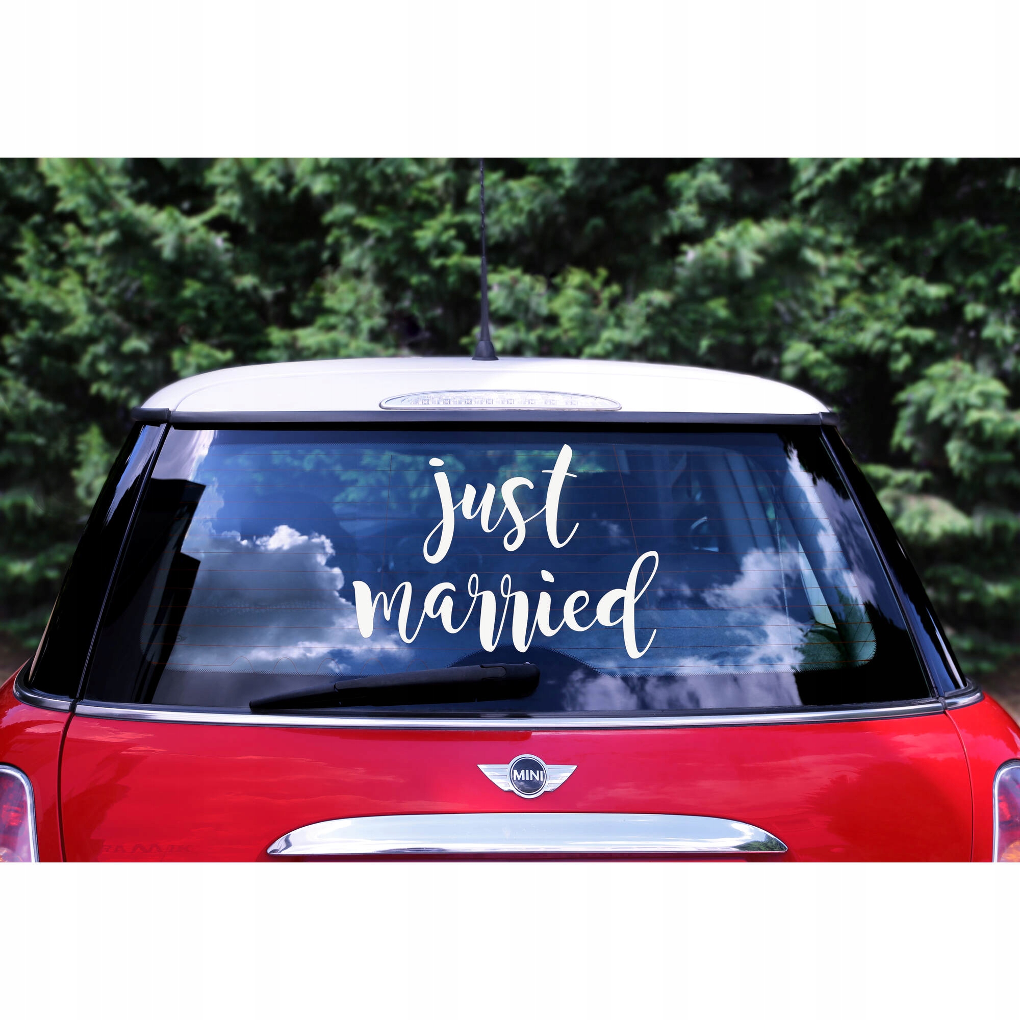 

Naklejka Dekoracja samochodu na ślub Just married