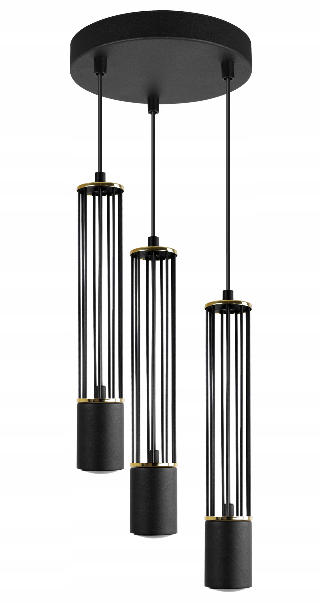Závěsné Stropní Svítidlo Led Trubka Trojitý Lustr Loft Stropní Svítidlo Černá Zlatá