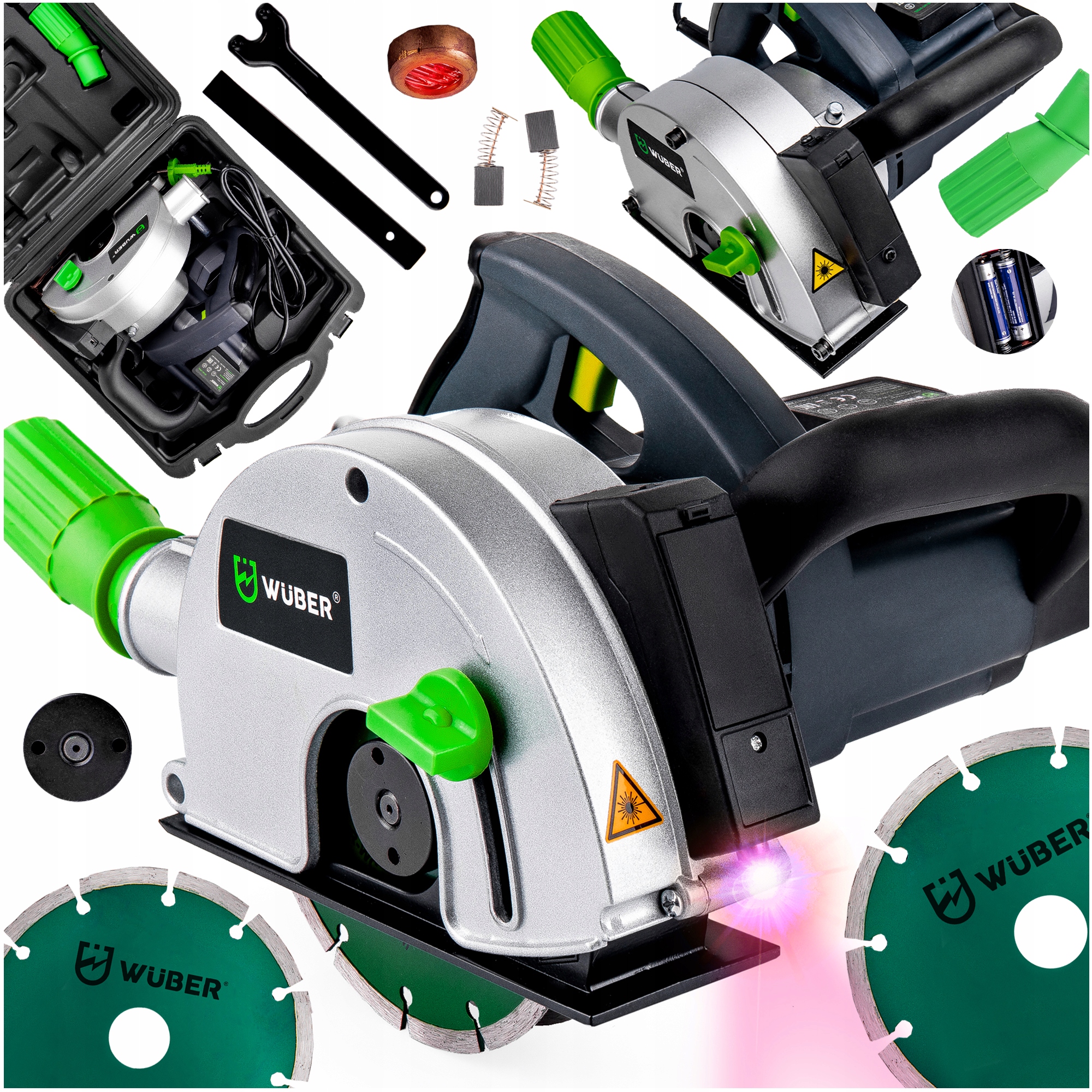 Elektrická Drážkovací Fréza Na Betonu S Regulací 3100W, Laser, Sada 2 Kotouče