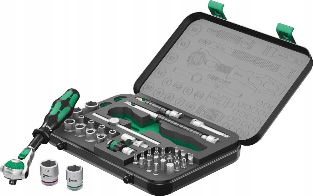 WERA Zestaw Kluczy Nasadowych Zyklop Speed 1/4 Cala 41 Elementów — miniatura 6
