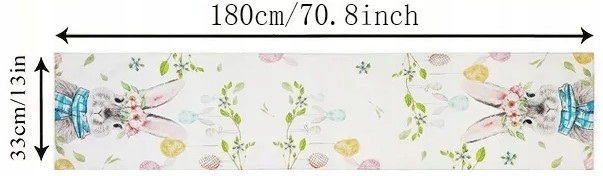 WIELKANOCNY BIEŻNIK NA STÓŁ ŚWIĄTECZNY WIELKANOC 180x33 LNIANY Marka Mimport