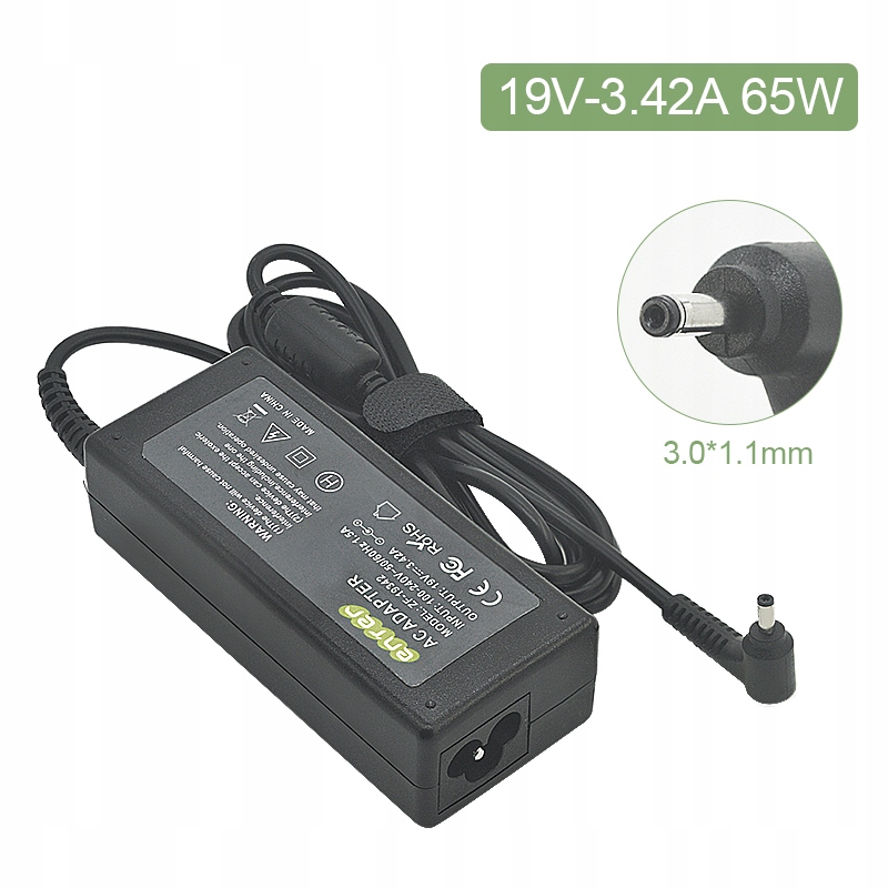 

Zasilacz ładowarka do Acer 19v 3.42a 65W 3.0x1.1mm