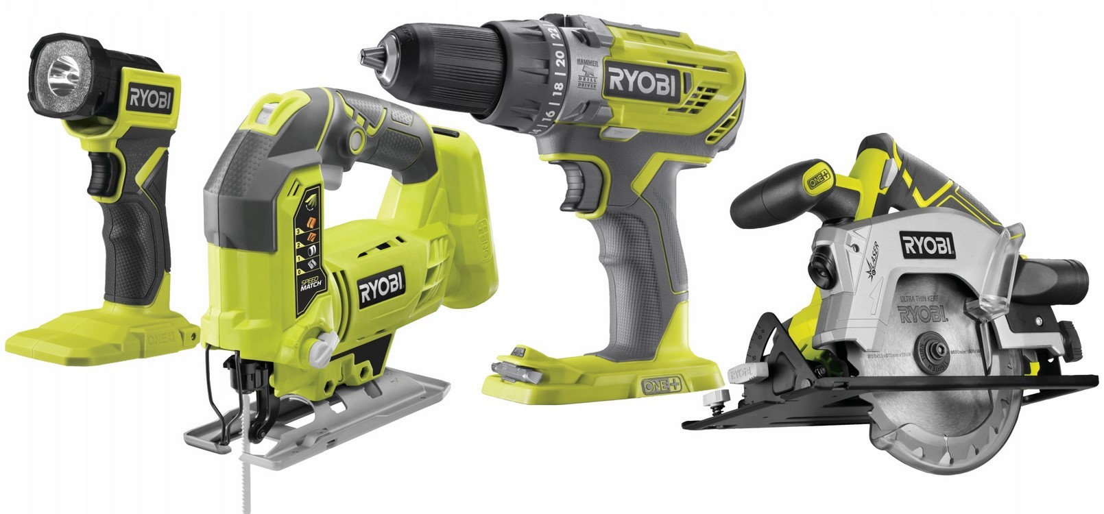 RYOBI ZESTAW NARZĘDZI COMBO 18V 4SZT 5Ah 2Ah TORBA ONE+ EAN (GTIN) 5906952610005