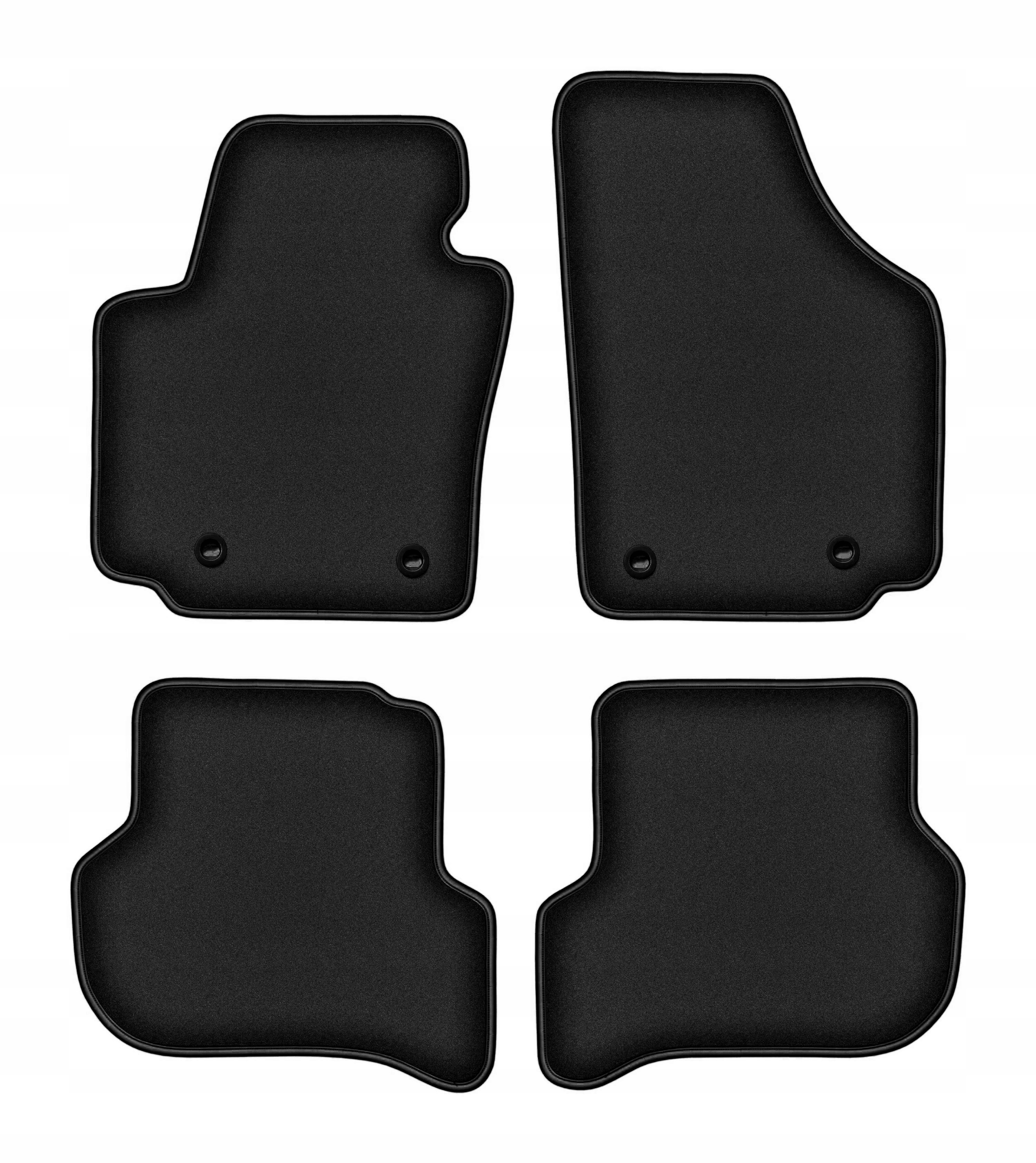 Velúrové automobilové koberčeky čierne 4 ks pre: Seat Altea 2004-08.2008