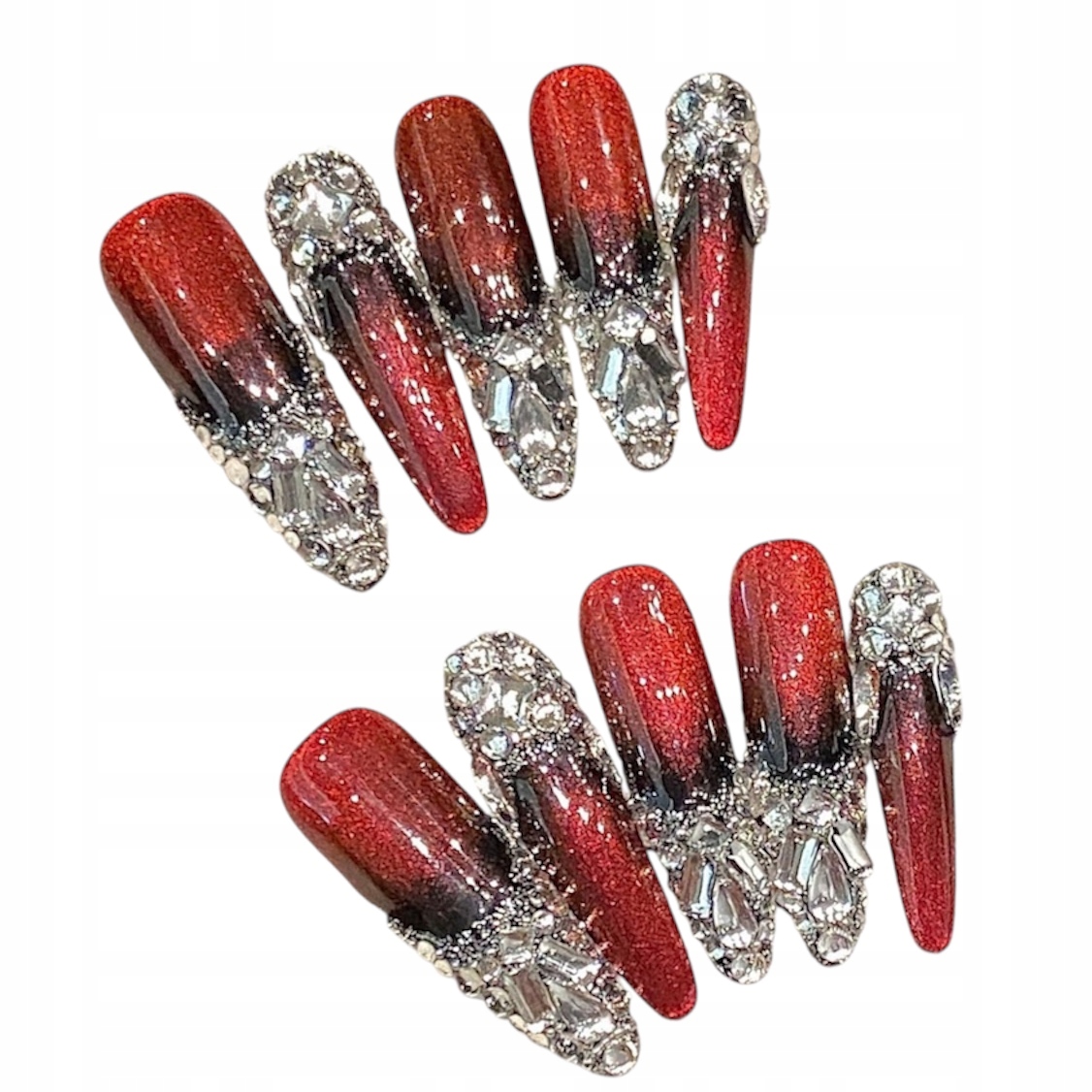 Press On Nails Umělé nehty Cat Eye СOpakovaně použitelné nehty, S