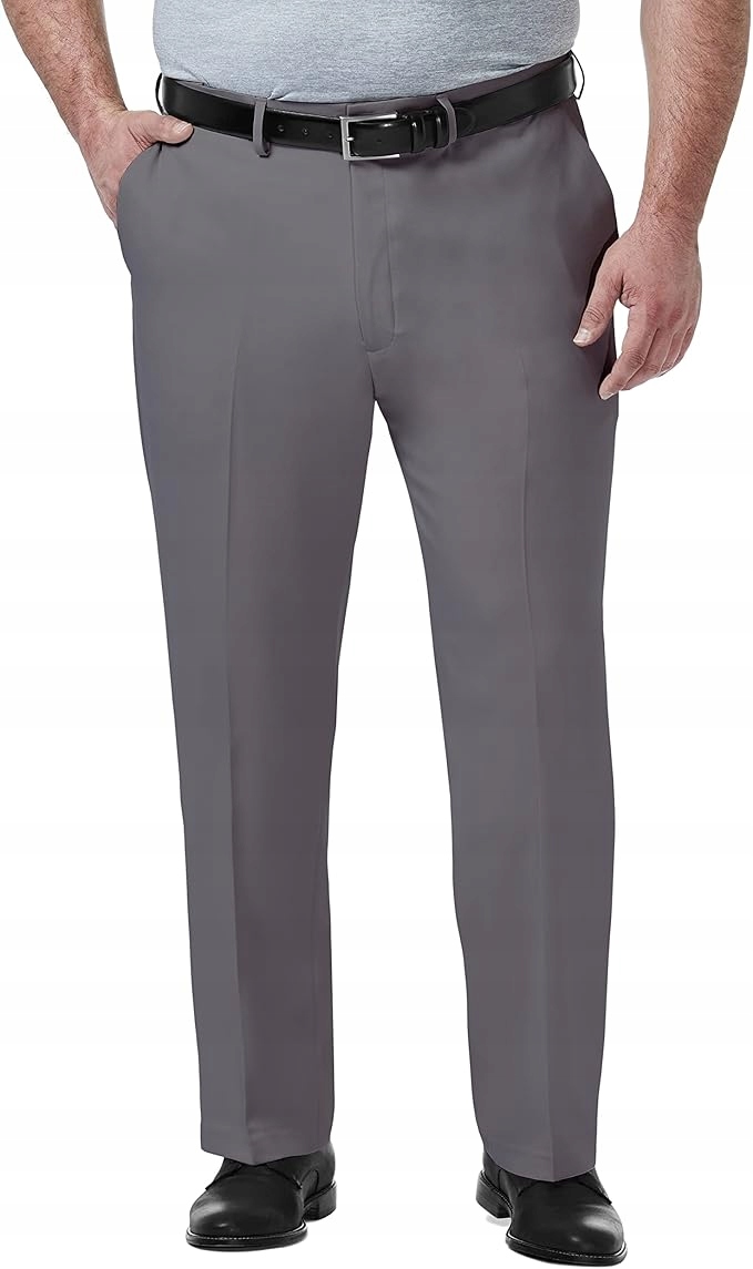 Haggar Plus Size Šedé Elegantní Pánské Kalhoty Jednoduché 52/30 6FA