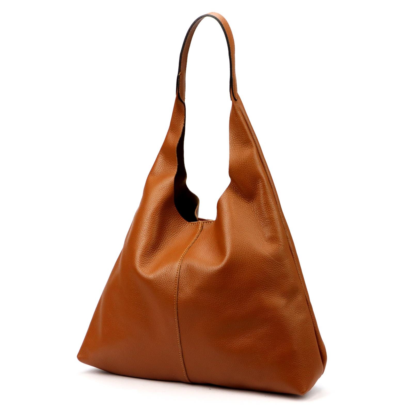 Dámská kabelka shopper kožená camel velká A4 Luka