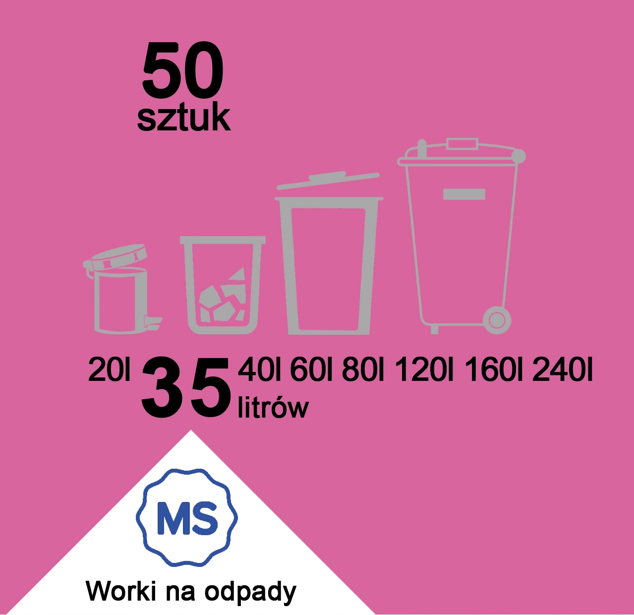 

Worki 35L Hdpe Rolka 50 sztuk Czarne