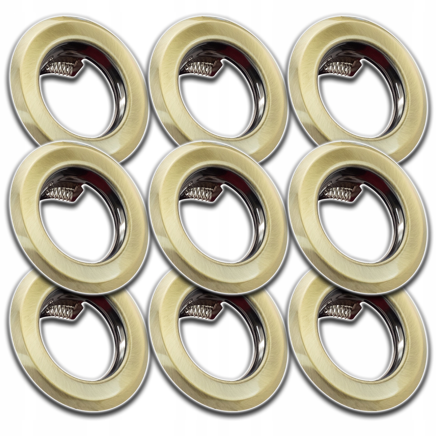 9 x Hliníkové Stropní Svítidlo Podomítkové Očko Na Strop Mosaz