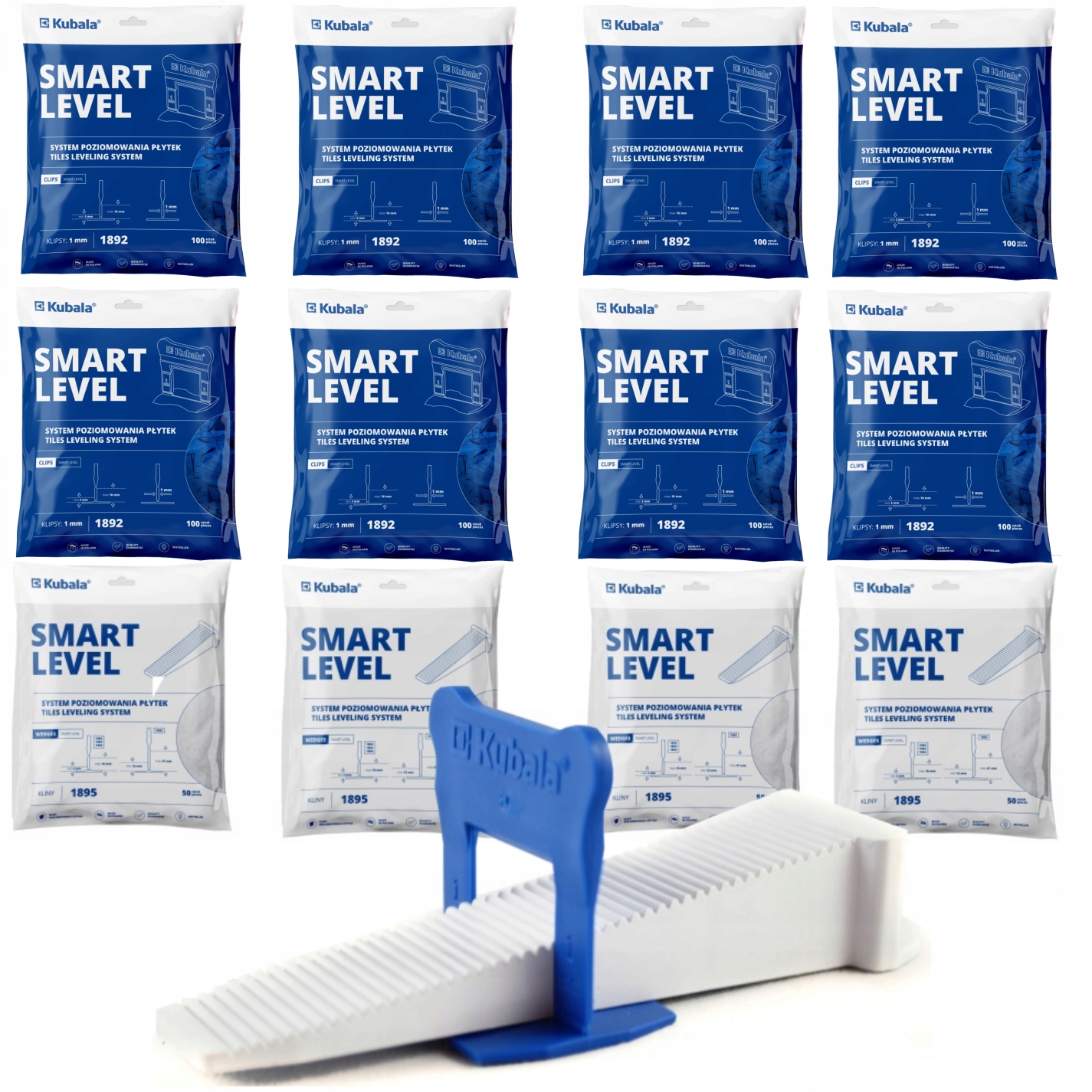 Kubala Smart Level Na Vyrovnávanie Klinových Dlaždíc 200 Klipy 1MM 800 Kusov