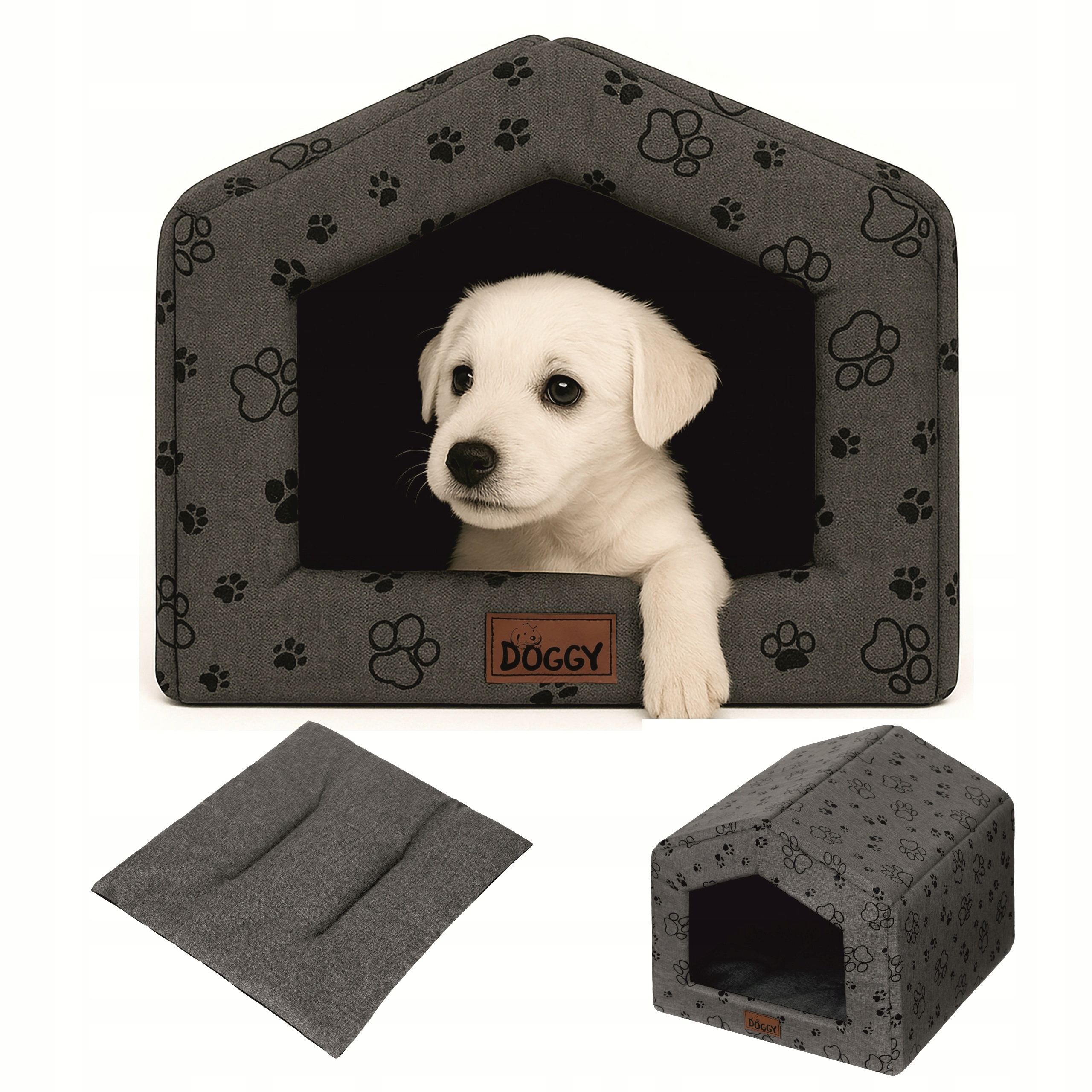 Psí bouda Domeček pro kočky Látková psí bouda s polštářem 54 x 58 cm