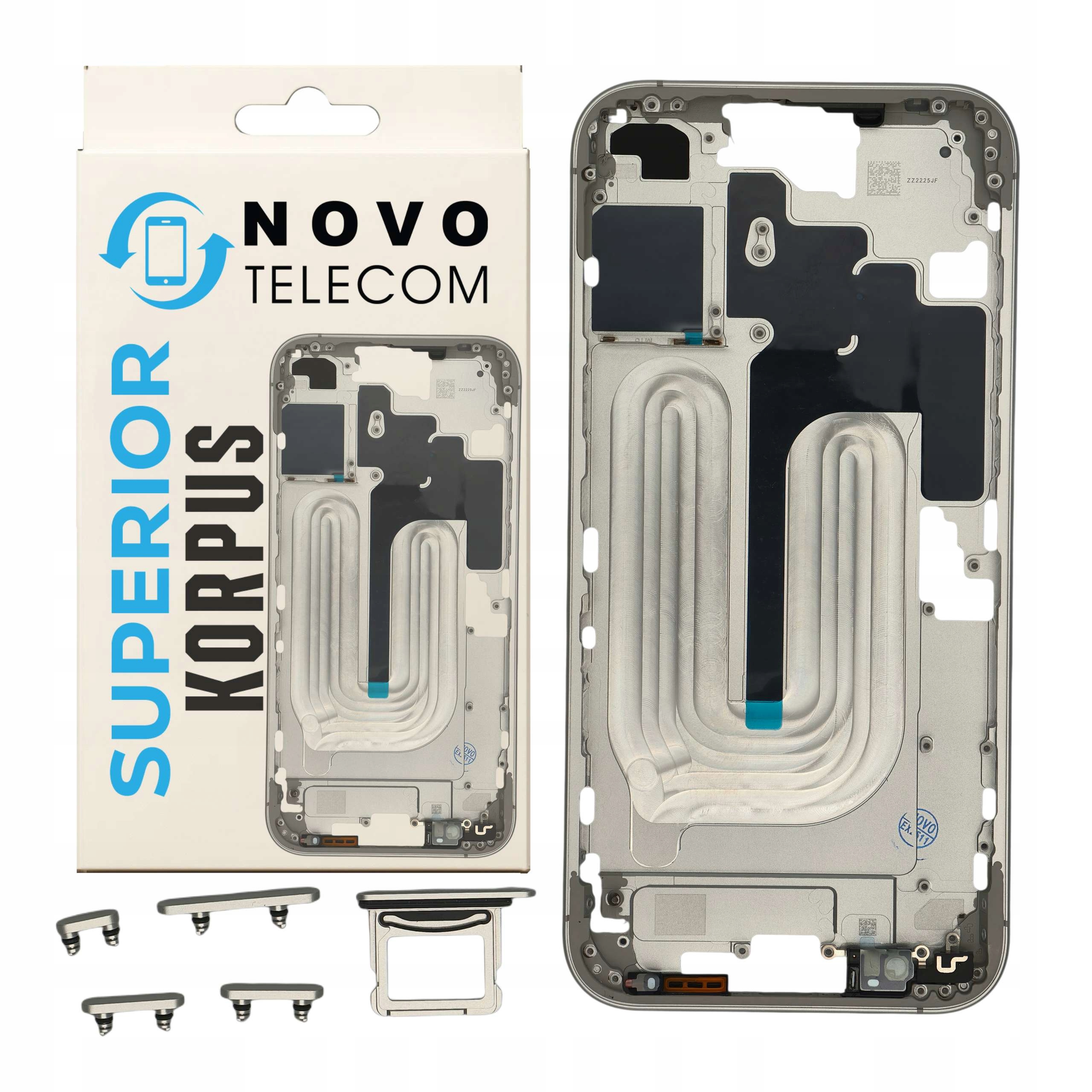 Tělo krytu telefonu pro iPhone 16 Plus Rámeček Kompletní bílá barva