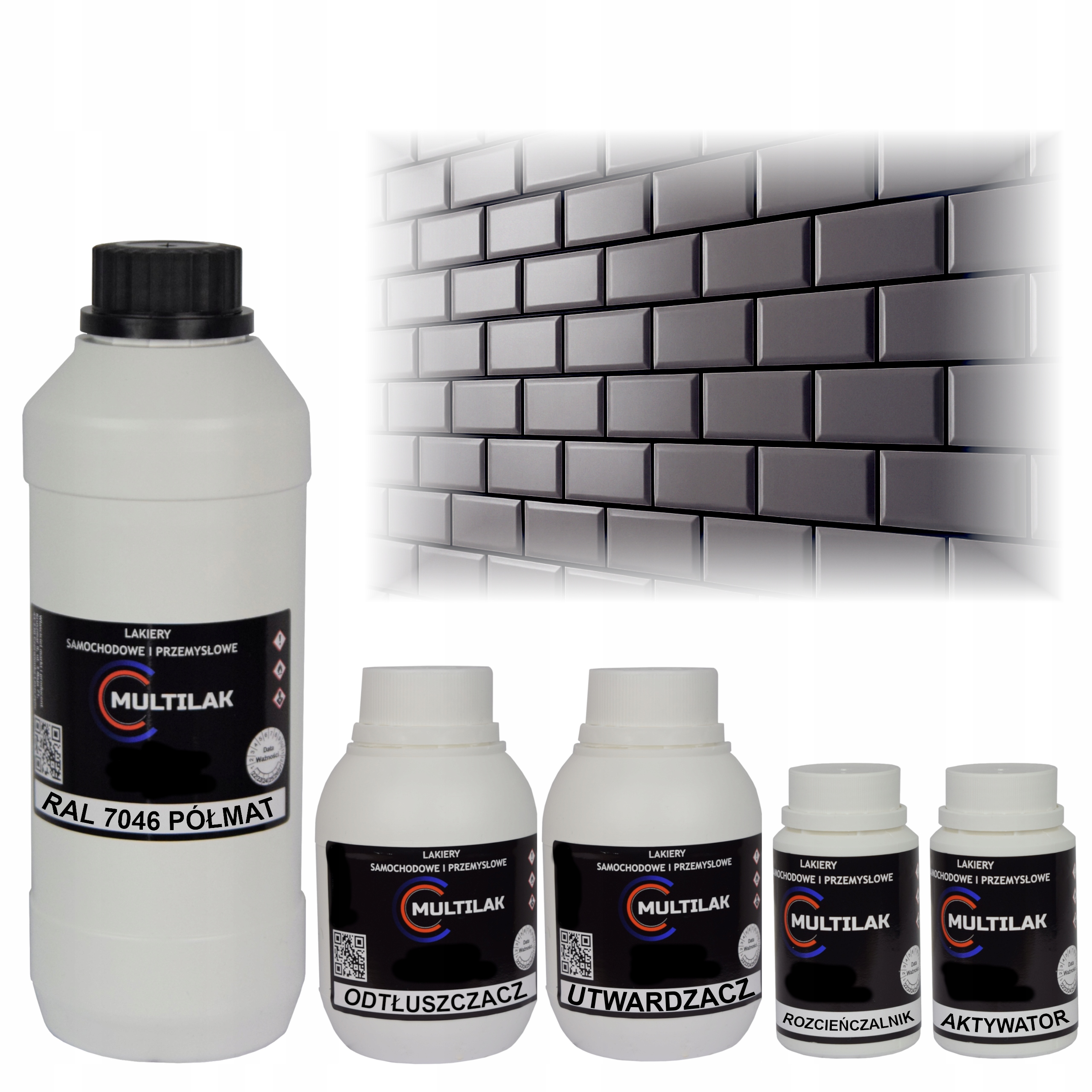 Lak farba Ral 7046 na glazúru dlaždíc a dlaždíc na valček, štetec 1L Polomat