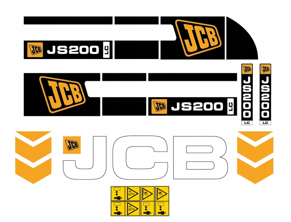 Samolepky obtisky, nálepky Jcb JS200LC