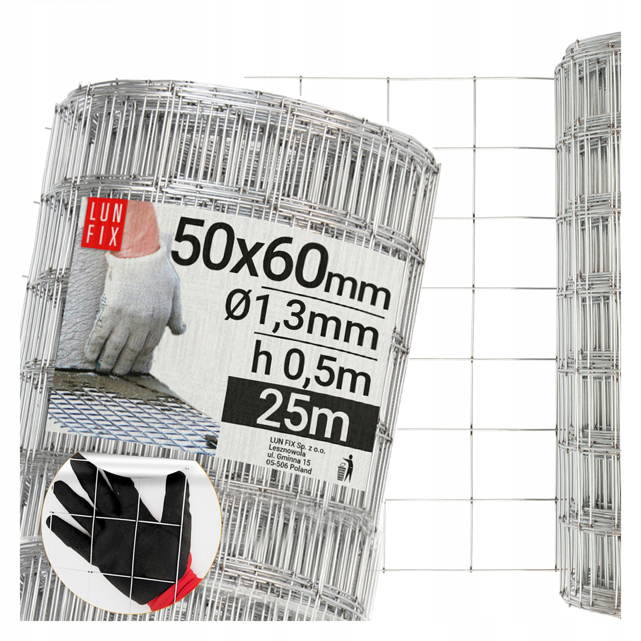 Výztužná síť 50 cm pro stěny svařovaná 5x6 cm pozink 25 m
