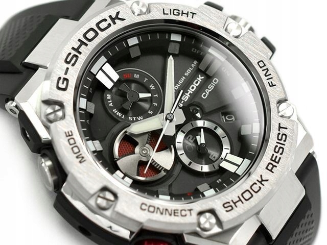 Multifunkční Ocelový Solární G-shock GST-B100-1AER S Bluetooth WR200 Boxem