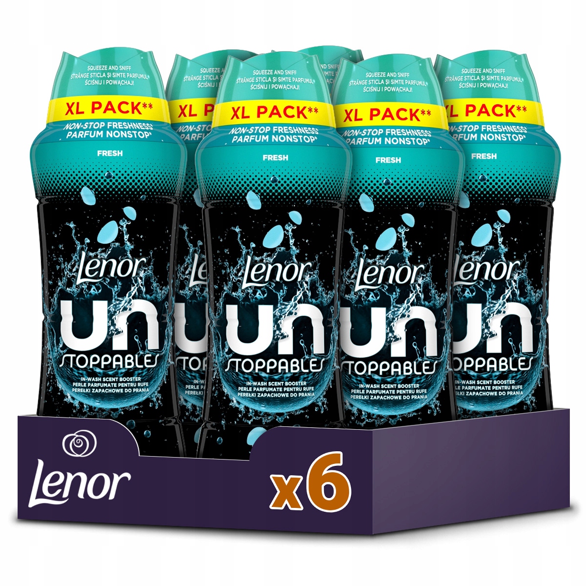 Zestaw Lenor Unstoppables Fresh perełki zapachowe do prania 6x495g