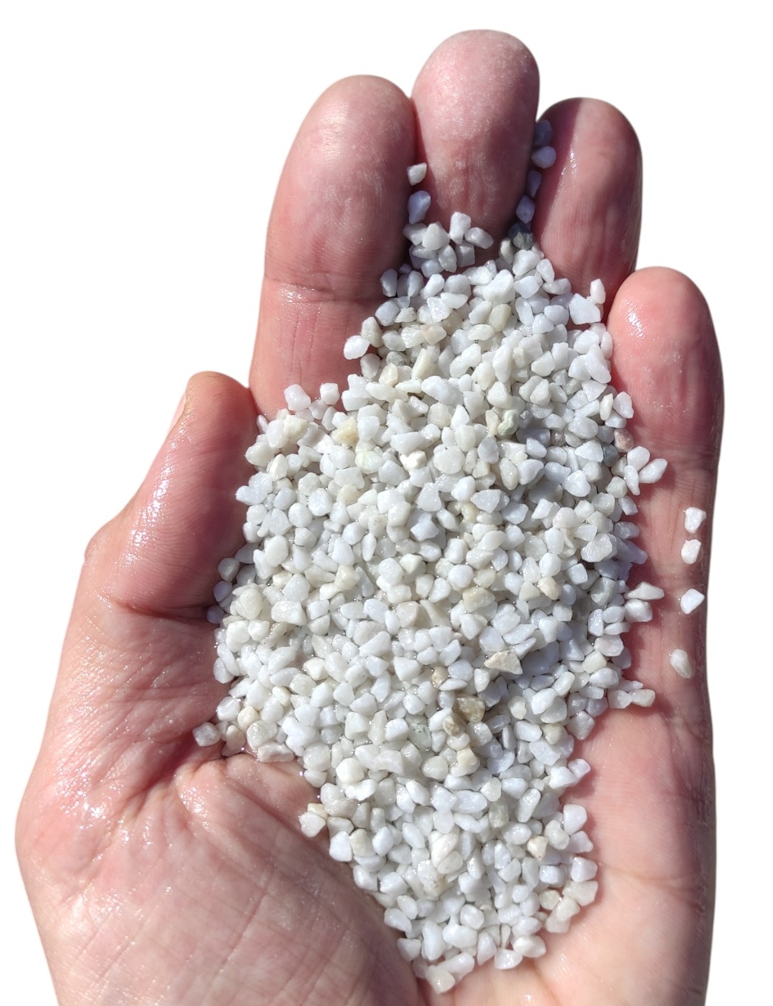 Les ve sklenici bílý písek dolomit mramor Grys 1-2,5 mm 24 kg