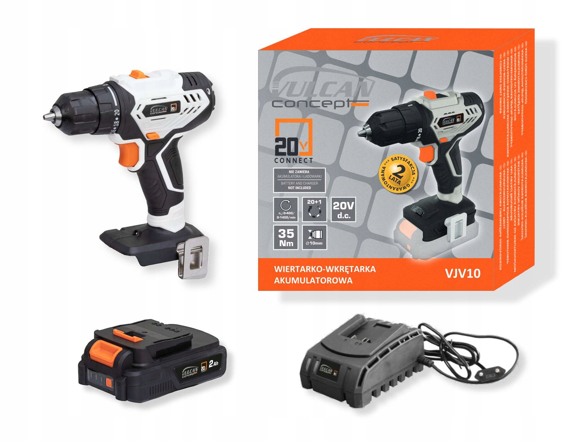 Wiertarko wkrętarka 35nm 2Ah Connect 20V Vulcan