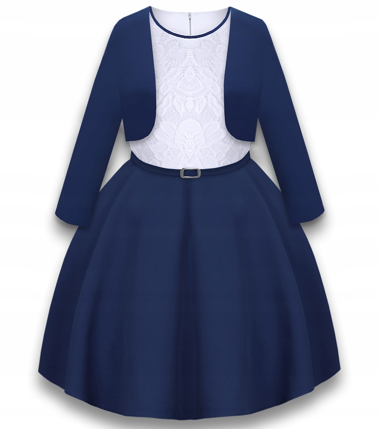 Sukienka BOLERKO WIZYTOWA ELEGANCKA koronka MARYSIA 152 navy RIMKO POLSKA Rozmiar 152