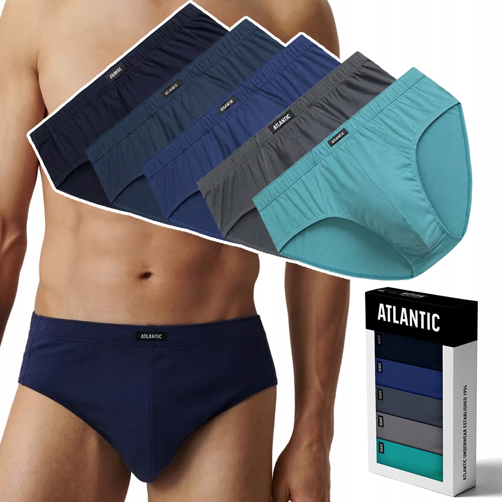 Pánské klasické slipy 5 Par 100% Bavlna Atlantic 5SMP-003 XL