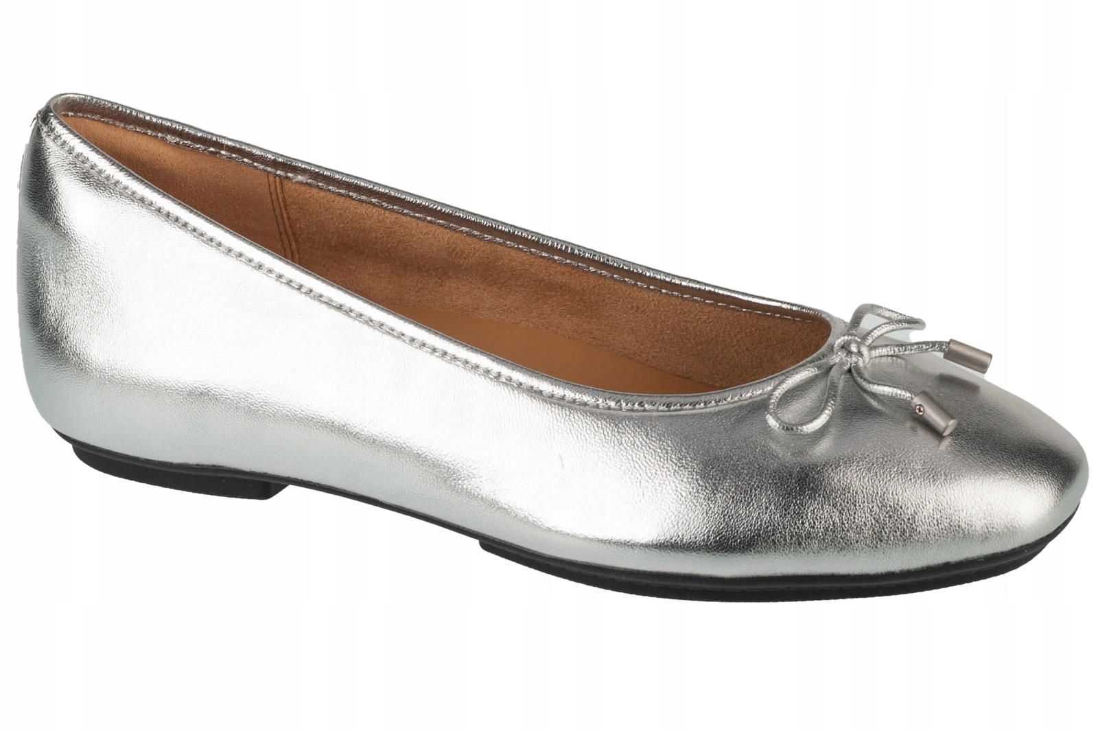 Fitflop Delicato Bow Soft Ballerina [37] Dámské kožené baleríny stříbrné
