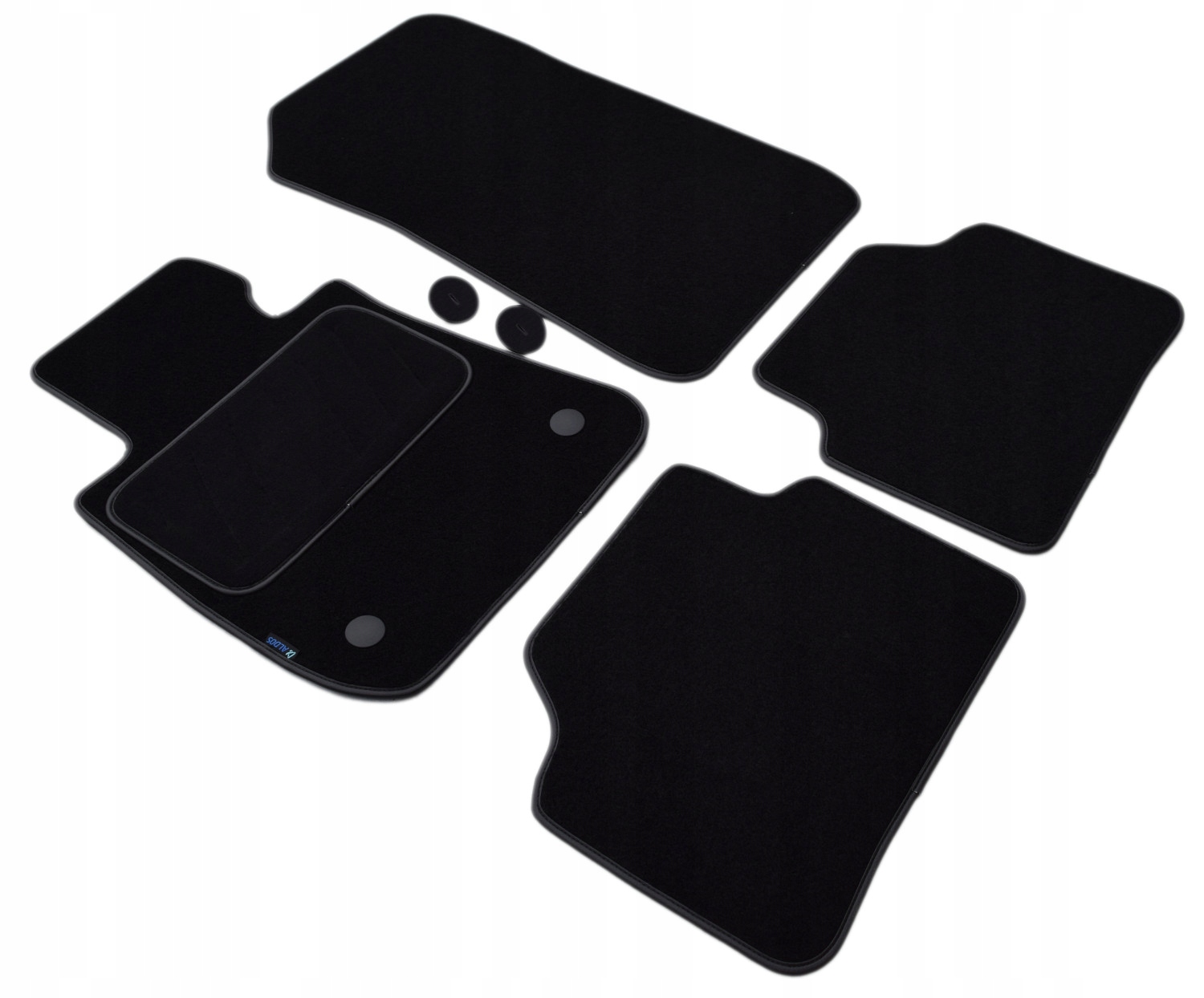 Černé velurové koberce SILVER+Kůže. Aldos – Bmw 3 E90/91 2004-2012 Suchý Zip