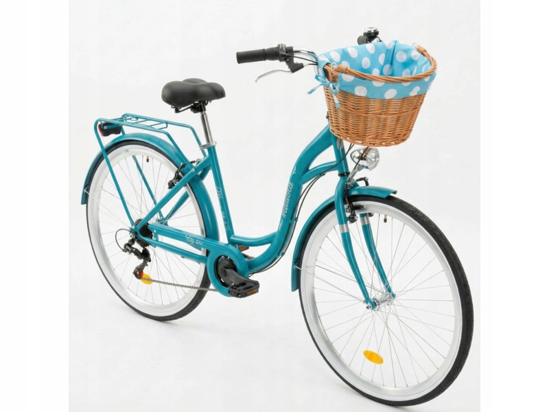 Rower miejski Indiana Moena S7B 28 cali damski Morski Koszyk+ Wkład