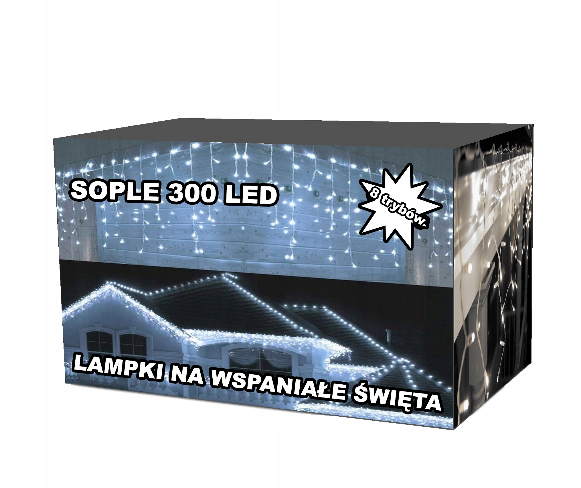 

Sople Lampki Choinkowe 300LED 12m Biały Zim/ciepł