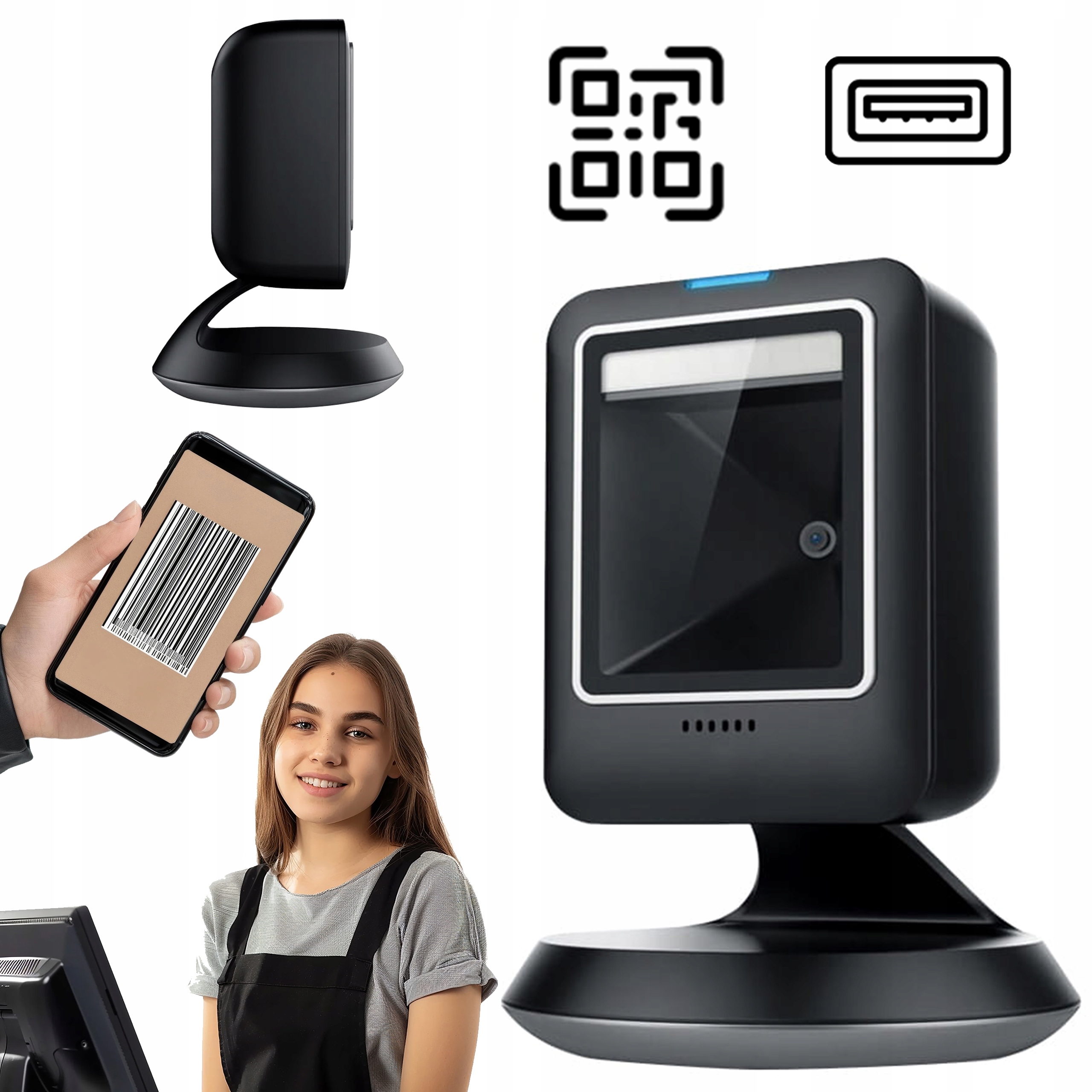 Skener Qr A Čárových Kódů, Stacionární Skenování Kódu Z Usb Obrazovky