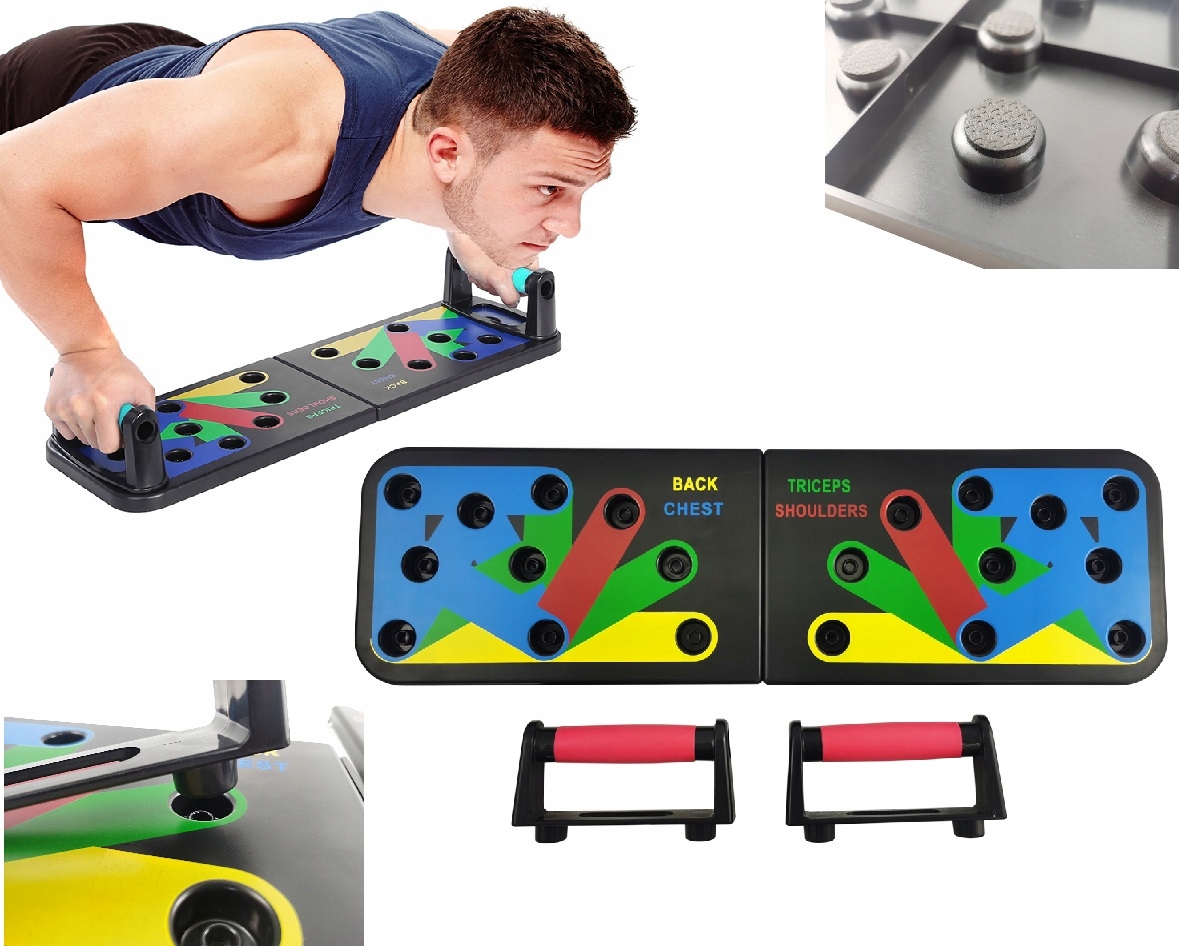 DESKA UCHWYTY DO POMPEK ĆWICZEŃ POMPKI PUSH UP FIT BOARD WIELOFUNKCYJNA