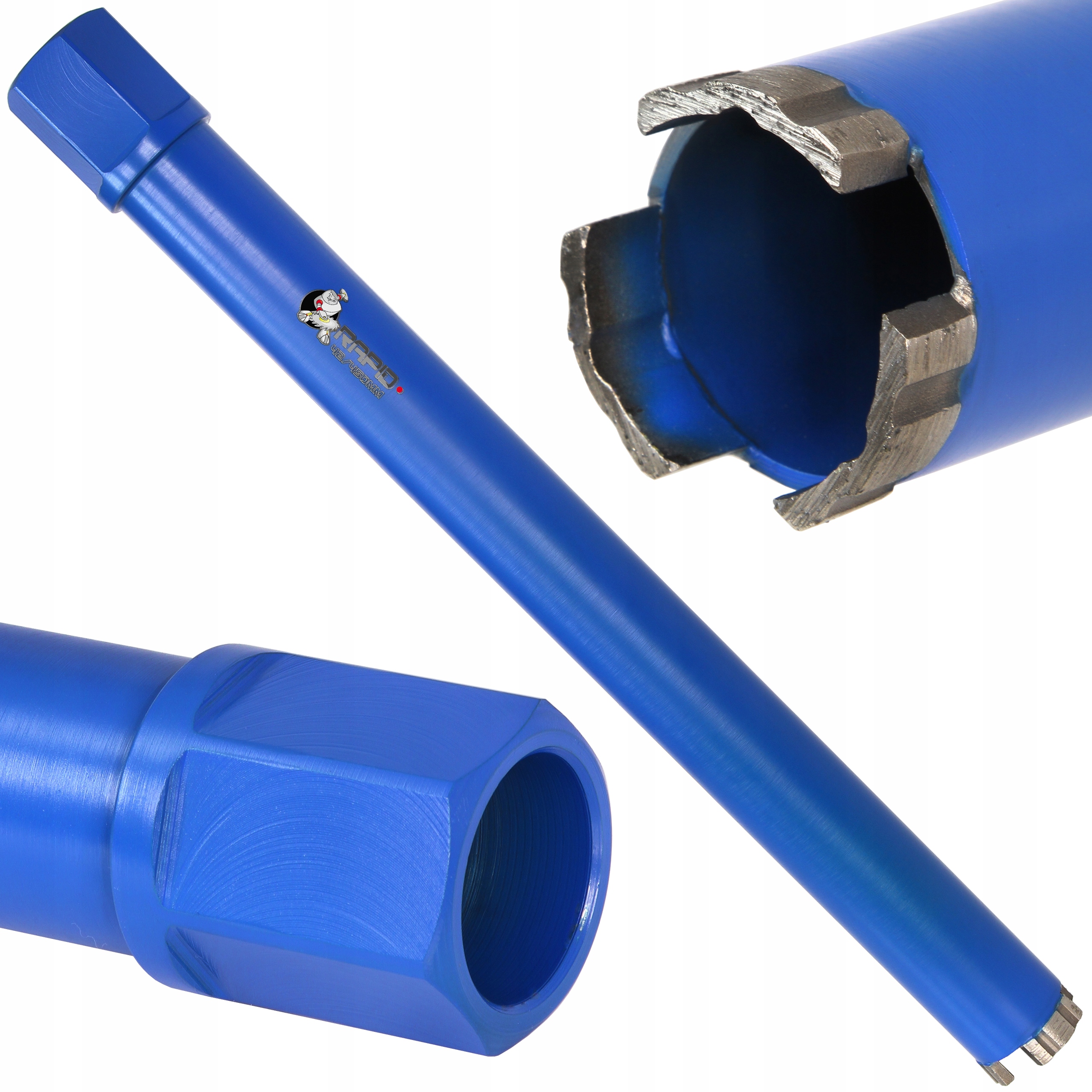 WIERTŁO KORONOWE DIAMENTOWE DO BETONU 42 x 450mm WIERTNICA OTWORNICA