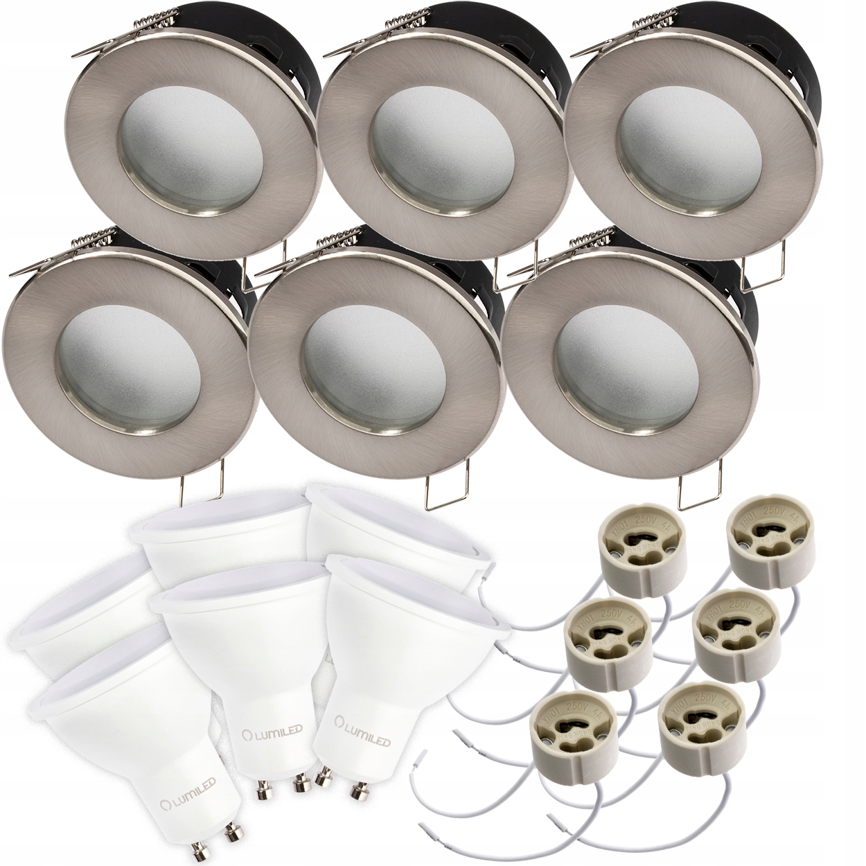 6x Oprawa Halogenowa Hermetyczna Sufitowa Podbitka Żarówka Led GU10 3W