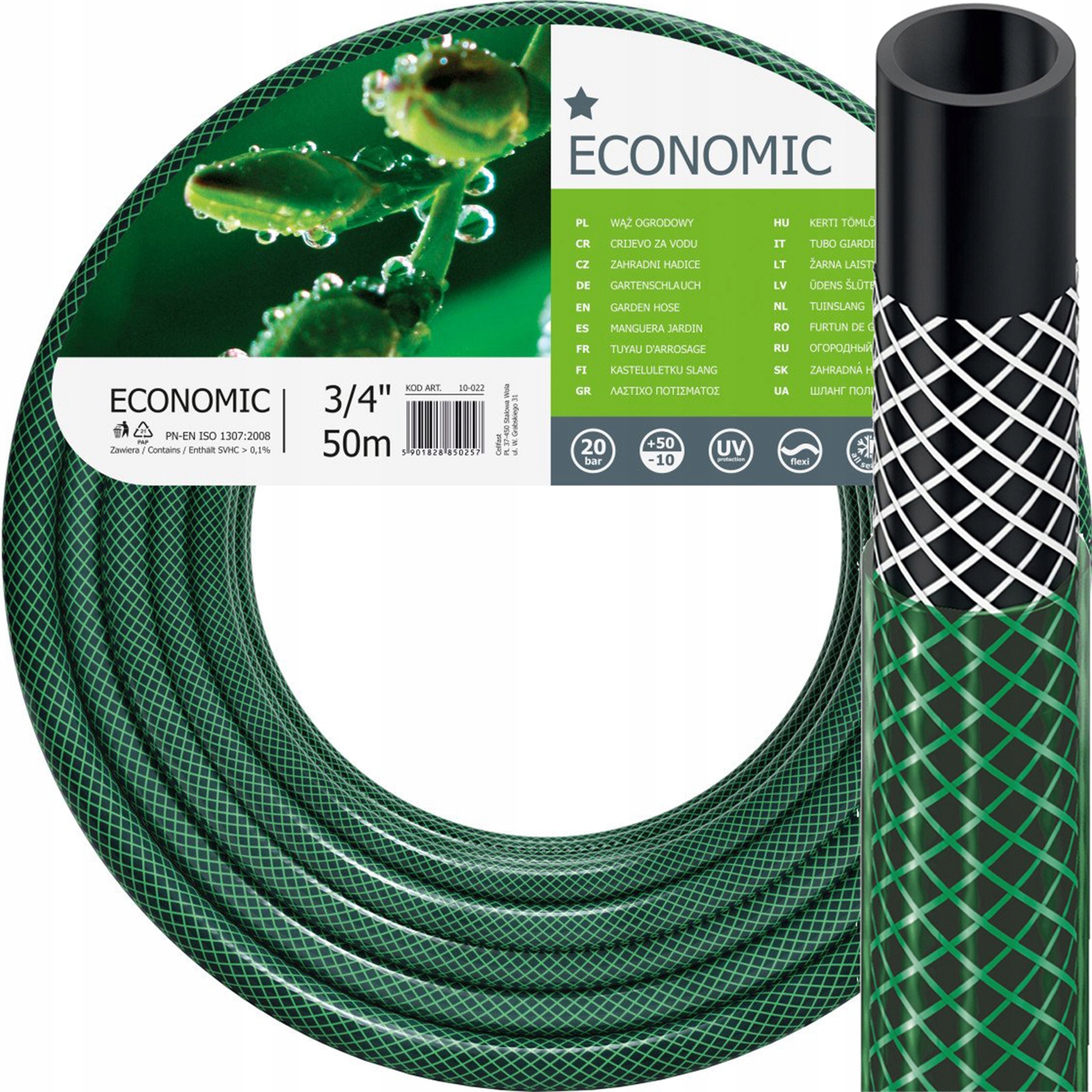 

Wąż Ogrodowy do Wody 3/4" 50m Mocny Zielony