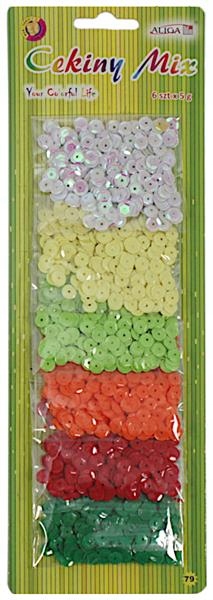 cekiny pastel 6kpl mix blister | WMT-140 — 2